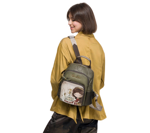 Rucsac casual, dama, ANEKKE 42705-213, verde, piele ecologica