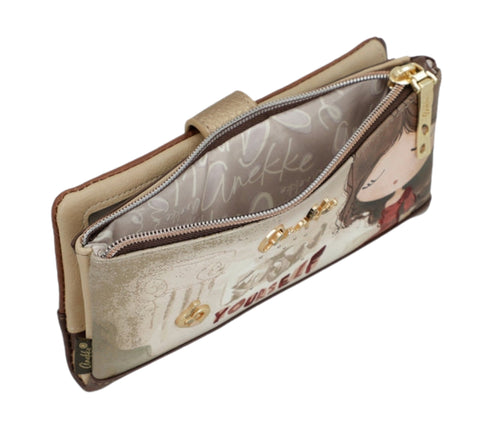 Portofel casual, dama, ANEKKE 42709-906, bej, piele ecologica