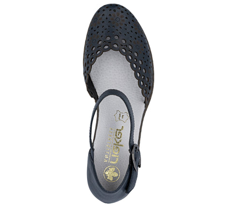 Pantofi casual, dama, RIEKER ANTISTRESS, 40902-14 bleumarin, piele ecologica