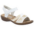 Sandale casual, dama, RIEKER, ANTISTRESS, 608C4-80 alb, piele ecologica