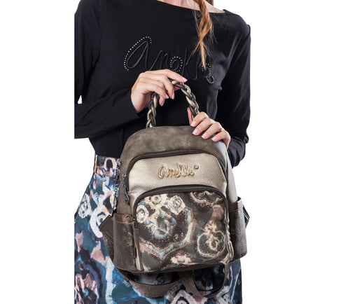 Rucsac sport, dama, ANEKKE 41715-213, gri, piele ecologica