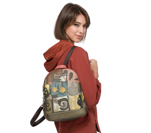 Rucsac casual, dama, ANEKKE 42715-044, bej, piele ecologica