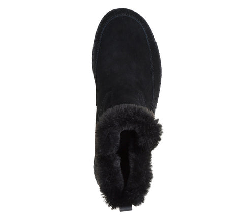 Ghete sport, dama, SKECHERS WILSHIRE BLVD - FRESH ZIP 168108-BBK negru, piele intoarsa