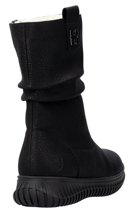 Ghete casual, dama, RIEKER, ANTISTRESS, 74283-00 negru, piele ecologica