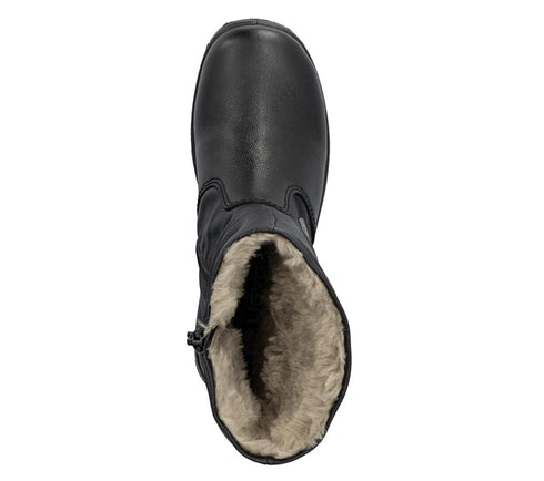 Ghete casual, dama, RIEKER, ANTISTRESS, TEX Z7171-02 negru, piele naturala