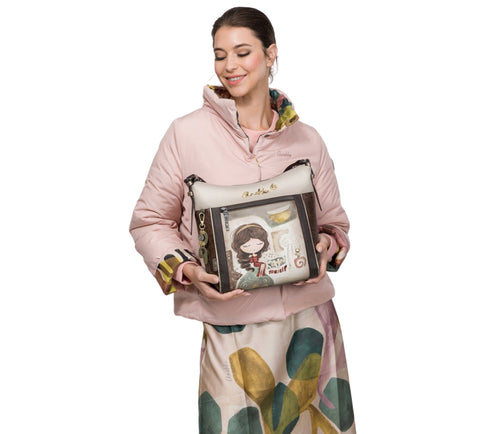 Poseta casual, dama, ANEKKE 42703-007, maro, piele ecologica