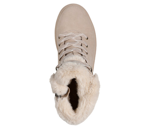 Ghete sport, dama, SKECHERS PARK CITY 168087-NAT crem, piele ecologica