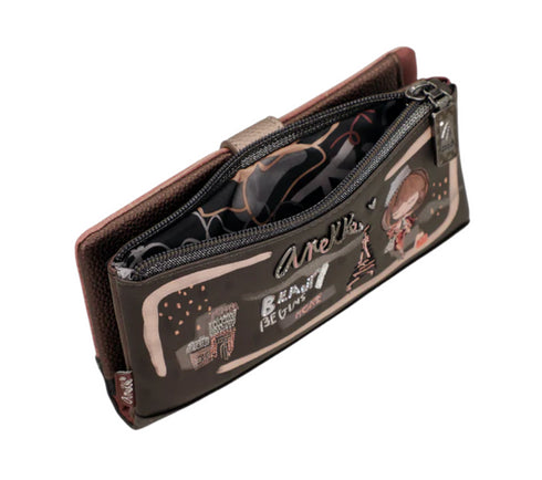 Portofel casual, dama, ANEKKE 41809-906, maro, piele ecologica