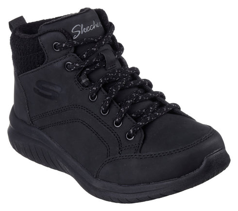 Ghete sport, dama, SKECHERS ULTRA FLEK CASUAL MIX 167973-BBK negru, piele ecologica