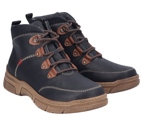 Ghete sport, dama, RIEKER, ANTISTRESS, 72313-00 negru, piele ecologica