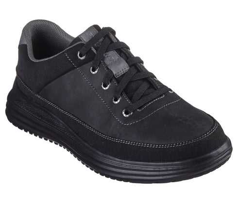 Pantofi sport, barbati, SKECHERS PROVEN ALDENO 204875-BBK negru, piele naturala