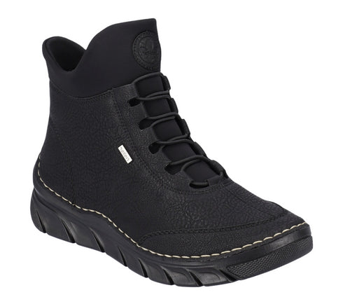 Ghete sport, dama, RIEKER, ANTISTRESS, 55069-00 negru, piele ecologica