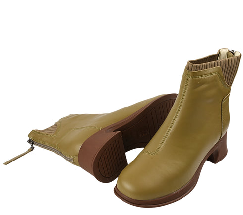 Ghete elegante, dama, FORMAZIONE, 5A868 kaki, piele naturala