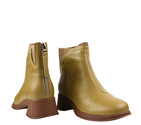 Ghete elegante, dama, FORMAZIONE, 5A868 kaki, piele naturala