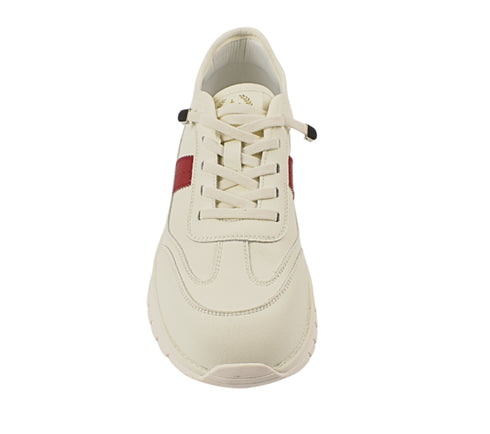 Pantofi sport, dama, ADA SHOES, KM5503 alb-rosu, piele naturala