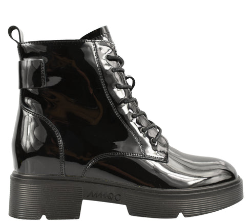 Ghete casual, dama STEPHANO, 65561 negru, piele lacuita, toc