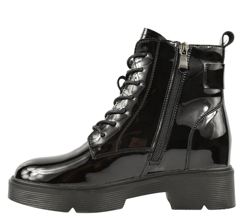 Ghete casual, dama STEPHANO, 65561 negru, piele lacuita, toc