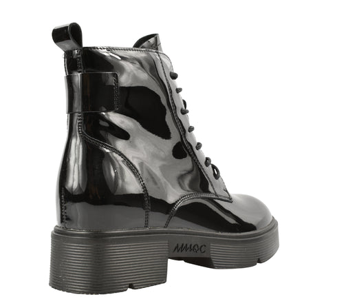 Ghete casual, dama STEPHANO, 65561 negru, piele lacuita, toc