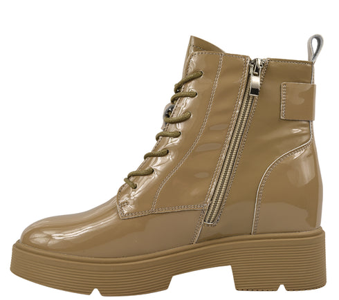 Ghete casual, dama, STEPHANO, 65561 bej, piele lacuita, toc