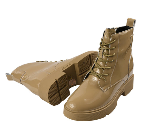 Ghete casual, dama, STEPHANO, 65561 bej, piele lacuita, toc