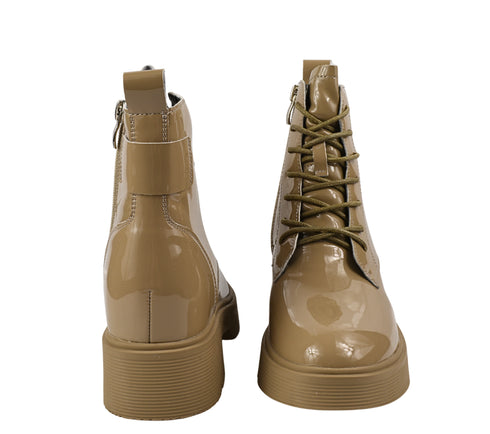 Ghete casual, dama, STEPHANO, 65561 bej, piele lacuita, toc