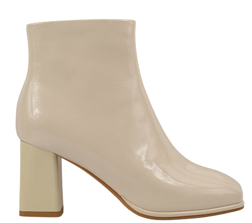 Ghete elegante, dama, FORMAZIONE, 6612-1 crem, piele lacuita, toc