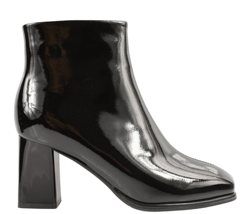 Ghete elegante, dama, FORMAZIONE, 6612-1 negru, piele lacuita, toc