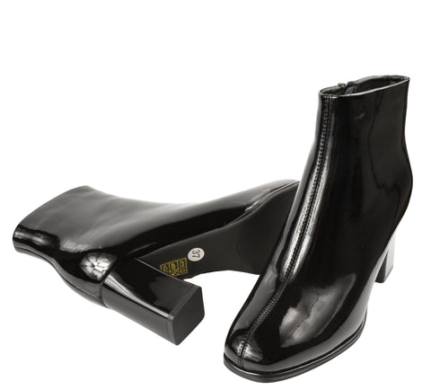 Ghete elegante, dama, FORMAZIONE, 6612-1 negru, piele lacuita, toc