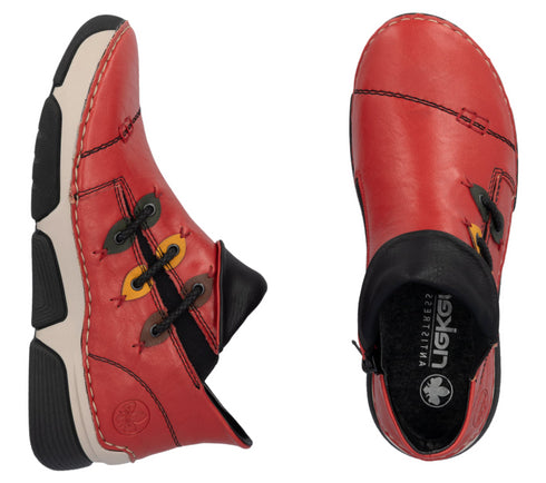 Ghete sport, dama, RIEKER, ANTISTRESS, 45983-33 rosu, piele ecologica