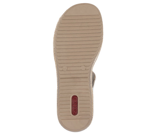 Sandale casual, dama, RIEKER, ANTISTRESS, V0919-80 alb, piele ecologica