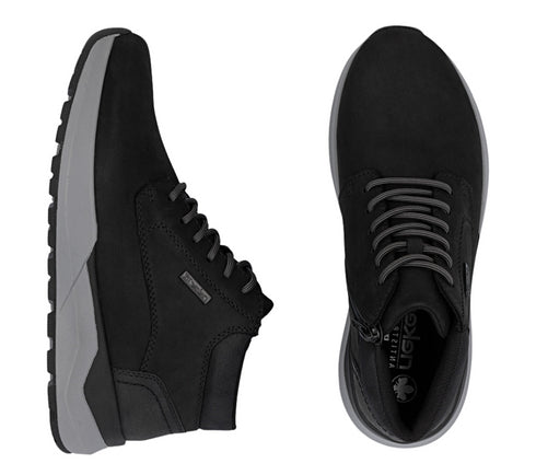 Ghete sport, barbati, RIEKER ANTISTRESS, 06001-00 negru, piele naturala