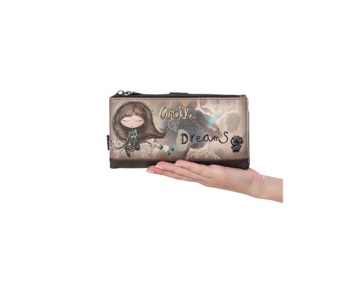 Portofel casual, dama, ANEKKE 41709-906, bej, piele ecologica