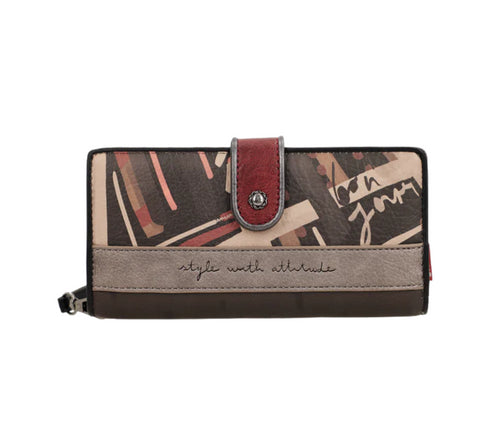 Portofel casual, dama, ANEKKE 41809-901, maro, piele ecologica