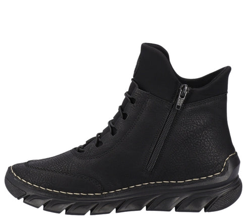 Ghete sport, dama, RIEKER, ANTISTRESS, 55069-00 negru, piele ecologica