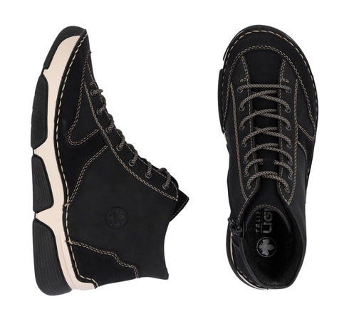 Ghete sport, dama, RIEKER, ANTISTRESS, 45906-00 negru, piele naturala