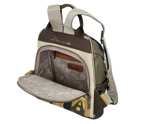 Rucsac casual, dama, ANEKKE 42705-213, verde, piele ecologica