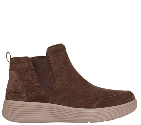 Ghete sport, dama, SKECHERS ARCH FIT LAGUNA - HARVEST MOONS 159095-CHOC maro, piele intoarsa