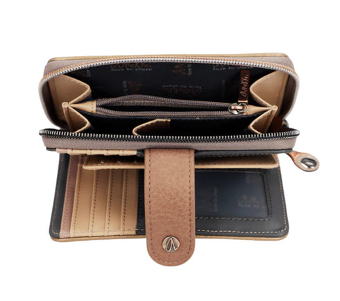 Portofel casual, dama, ANEKKE 41789-909, maro, piele ecologica