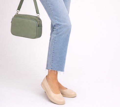 Pantofi casual, dama, ADA SHOES, 6651 crem, piele naturala