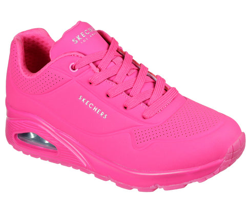 Pantofi sport, dama, SKECHERS UNO-NIGHT SHADES 73667-HTPK fucsia, piele ecologica