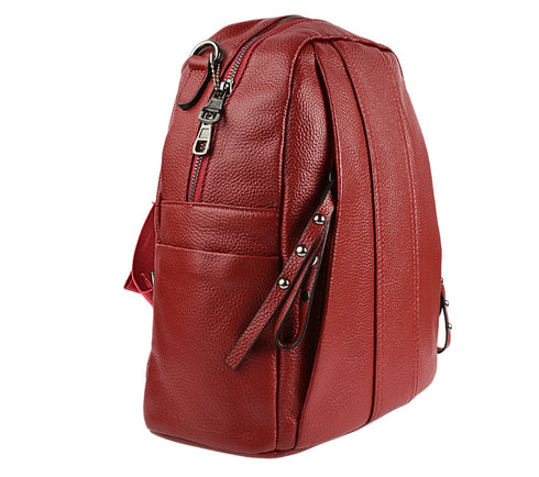 Rucsac casual, dama, ADA SHOES, 7777, bordo, piele naturala