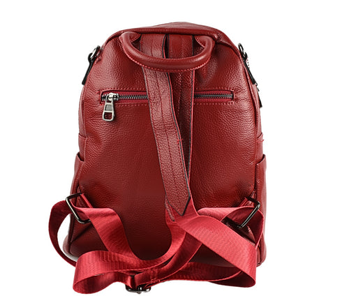 Rucsac casual, dama, ADA SHOES, 7777, bordo, piele naturala