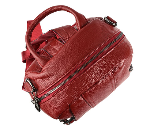 Rucsac casual, dama, ADA SHOES, 7777, bordo, piele naturala