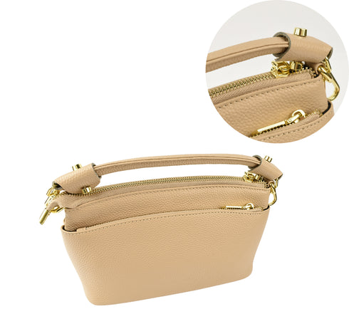 Poseta casual, dama, ADA SHOES, 7799, bej, piele naturala