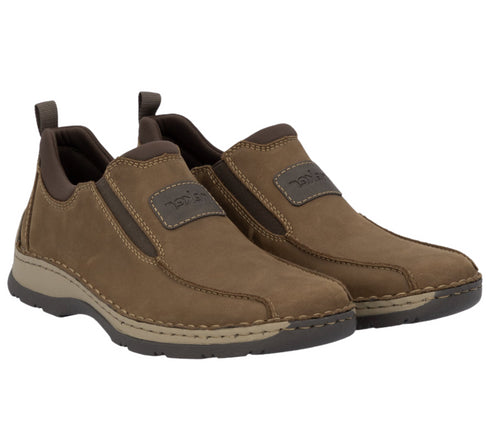 Pantofi casual, barbati, RIEKER, ANTISTRESS, 05363-26 maro, piele naturala
