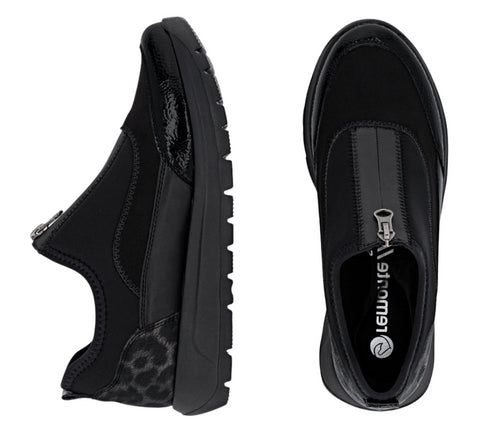 Pantofi casual, dama, RIEKER, ANTISTRESS, D2V01-04 negru, piele ecologica