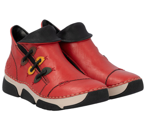 Ghete sport, dama, RIEKER, ANTISTRESS, 45983-33 rosu, piele ecologica