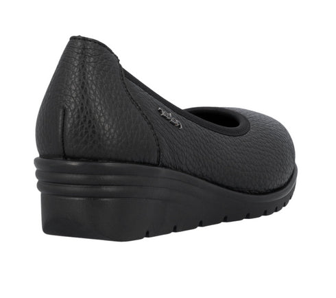 Balerini casual, femei, RIEKER ANTISTRESS, L5360-00 negru, piele naturala