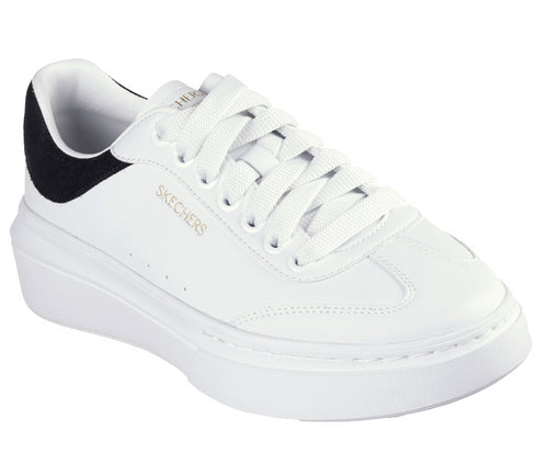 Pantofi sport, dama, SKECHERS CORDOVA CLASSIC-BEST BEHAVIOR 185060-WBK alb, piele ecologica