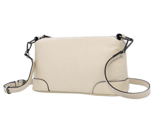 Poseta casual, dama, ADA SHOES, 8626, crem, piele naturala